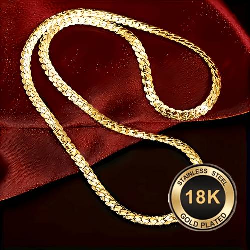 1pc 18k golden plated fashionable elegant unisex necklace perfect engagement wedding gift anniversary present trendy accessory durable material valentines day gift