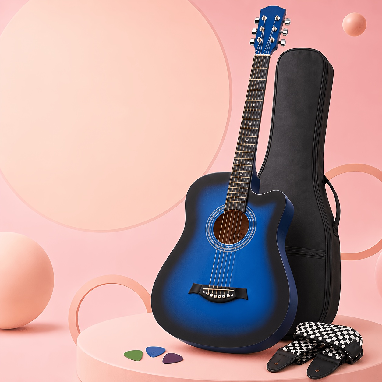 38 Inch Entry-Friendly Cutaway Acoustic Guitar for Beginners, Well... product image 12