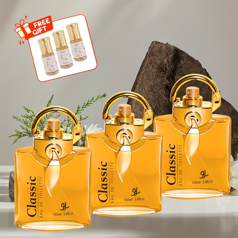 Image of 100ml*3+3ml, *3, , Lemon Musk Perfume, Show Men's Charm, Fresh , Long-lasting Romantic Perfume, Beautiful Design, Holiday Gifts, Daily Are Very Suitable For
