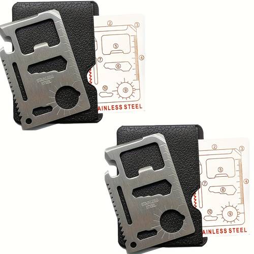 item picture stainless steel pocket tool credit card size double serrated bottle opener suitable for outdoor survival