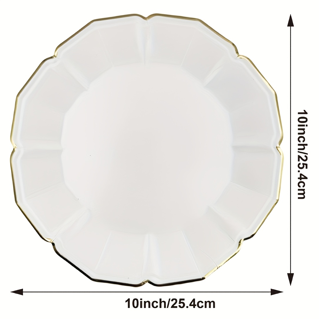 TEMU Set Of 30 Large, Stylish White Disposable Dinner Plates, Ideal For Events Like Parties, Weddings, And Anniversaries. Great For Versatile Table Settings Halloween Christmas Thanksgiving