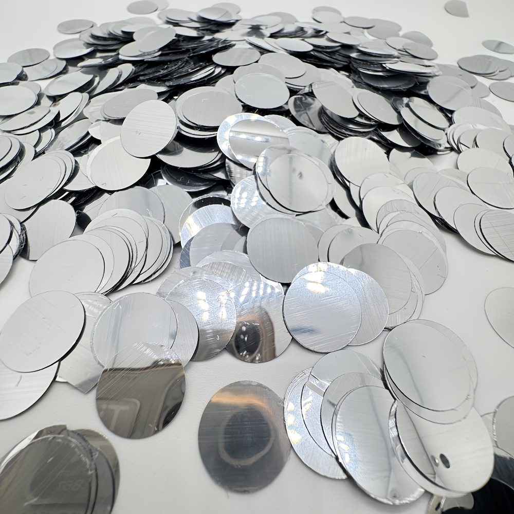 TEMU 3060pcs Of 15mm Silvery Round Sequins, Multicolored Confetti, Suitable For Wedding Decorations, Valentine's Day Celebrations, Christmas Parties,