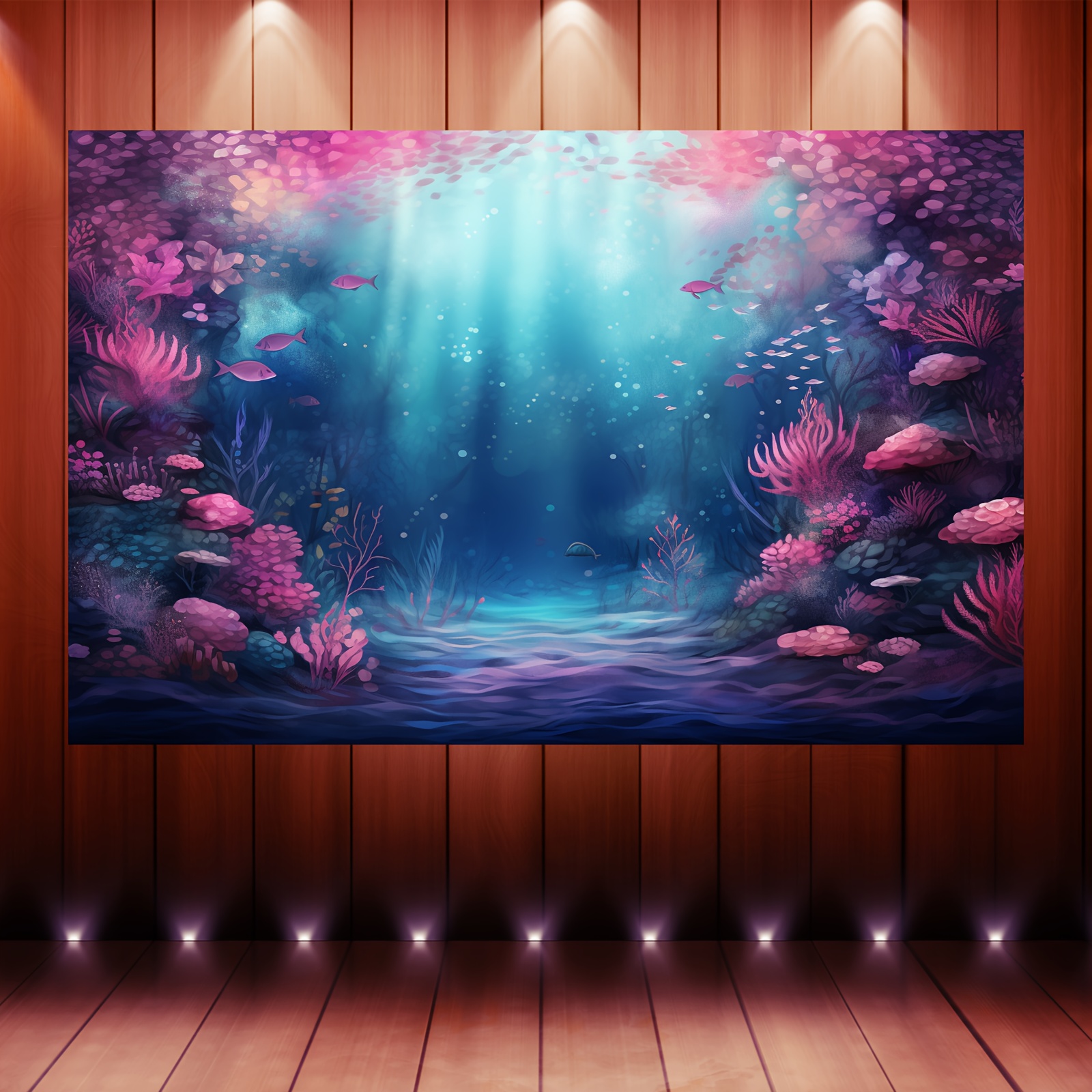 Sea Baby Shower Backdrop Purple Blue Seaweed Glitter Scales - Temu