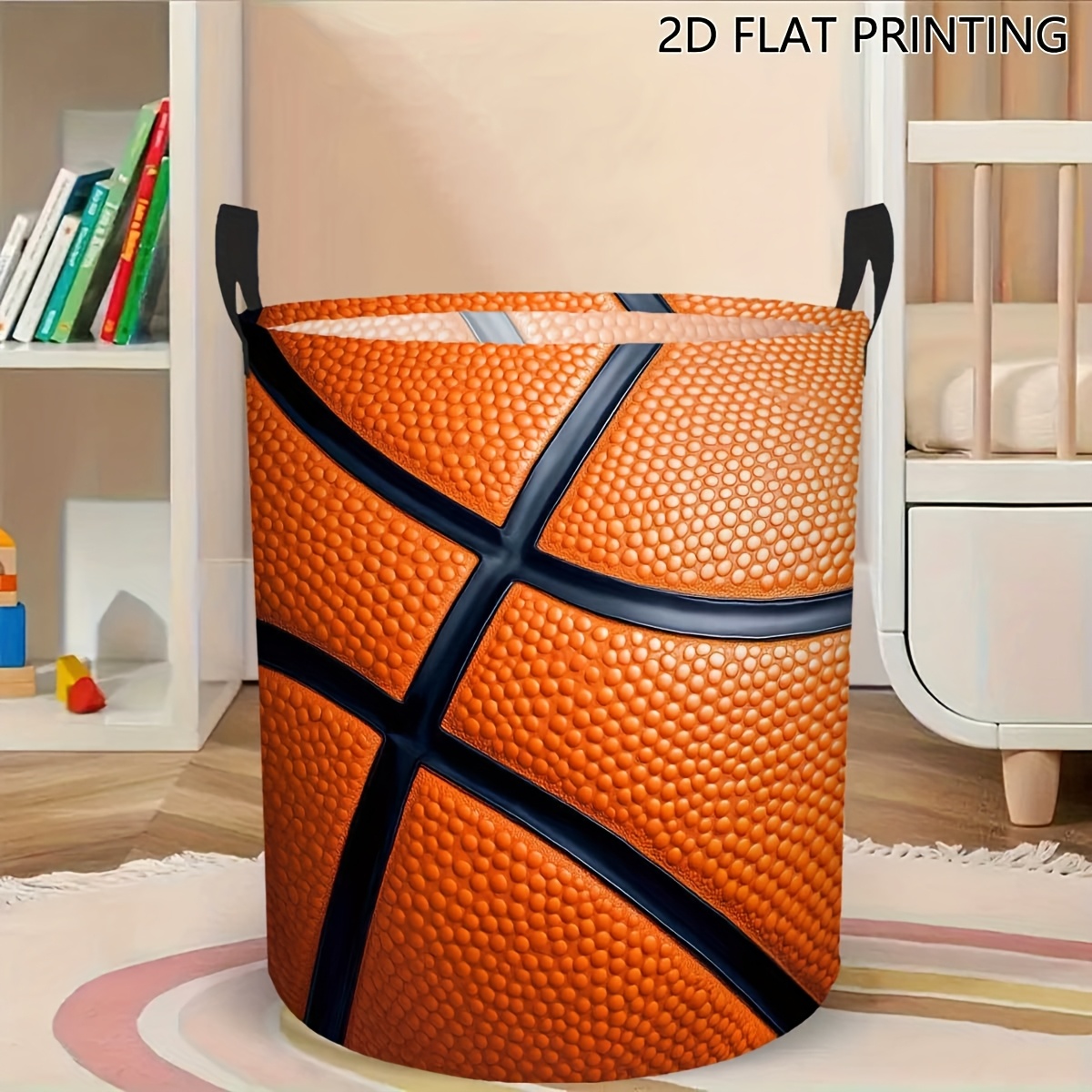 E-shop 1 Stück Aufbewahrungskorb, Basketball-Textur Aufbewahrungsbehälter, Dekokorb, Wäschekorb faltbar, für Kleidung, Schlafzimmer, Studentenwohnheim,