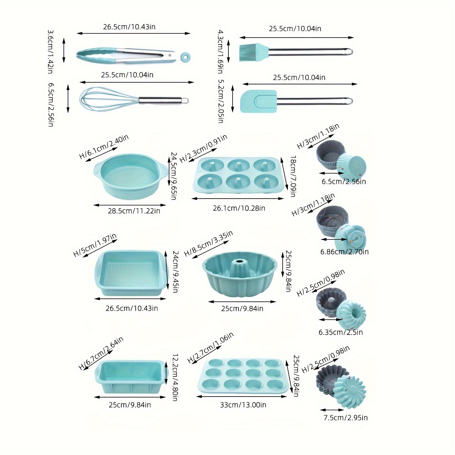 34 Pezzi Set Teglie E Attrezzi Cottura In Silicone Teglia - Temu Italy