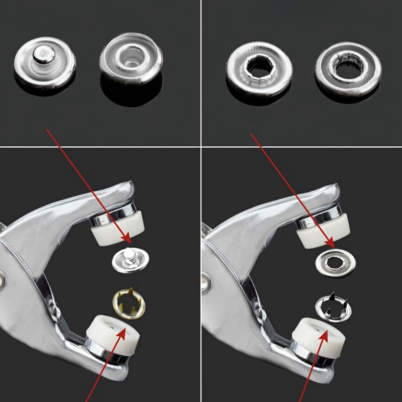 conjunto de botões de de 101 peças, em cores variadas, ideal para costura diy, artesanato, roupas, chapéus e bolsas com alicates manuais. 5