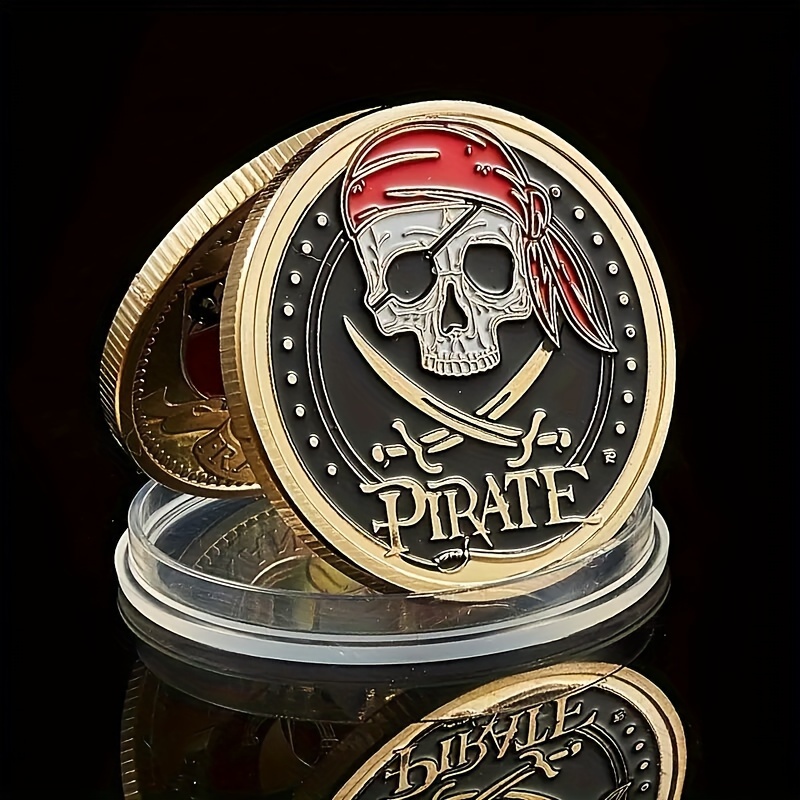 

Pirate Ship With A Skeleton, Golden , Collectible , Holiday Gift