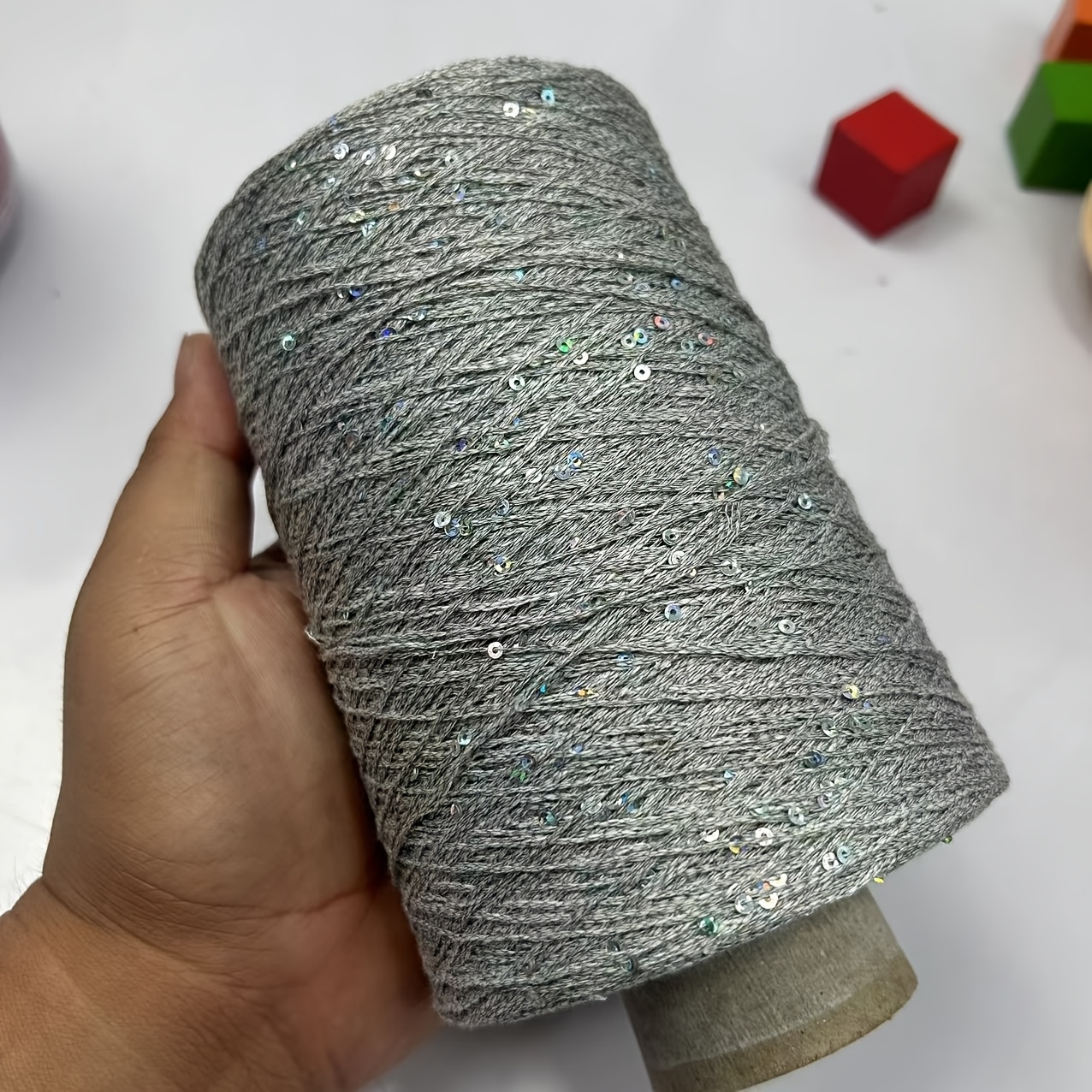 E-shop 500G Natürliches Jute Garn Spitze Leinen Paillettenfaden Handstricken Kurzarm Schal Decke Taschenfaden Anti-Pilling