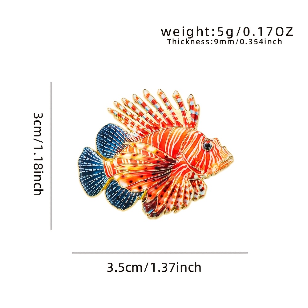 TEMU 1pc Solevdo Enamel Pin - Realistic Badge Suitable For Backpacks, Hats, Jackets | Marine-themed Lapel Pin For Fishing Gifts, Aquarium Decor &