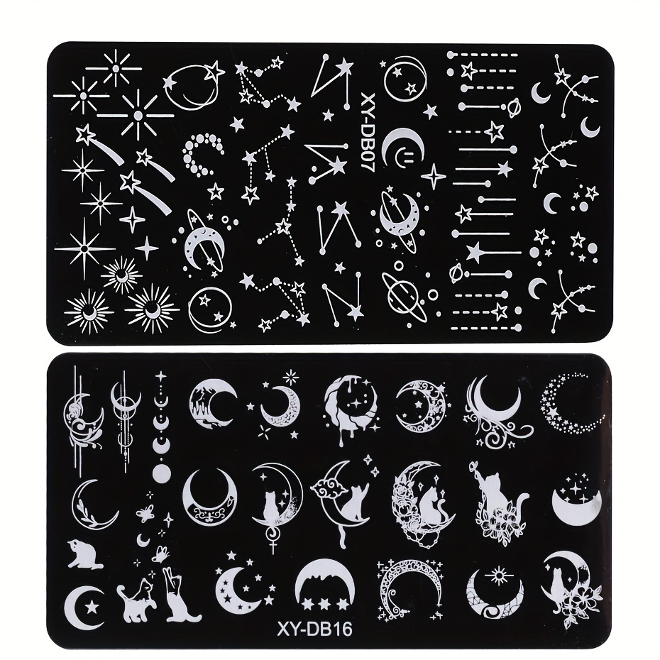 2 Nail Art Steel Plates Xy-db