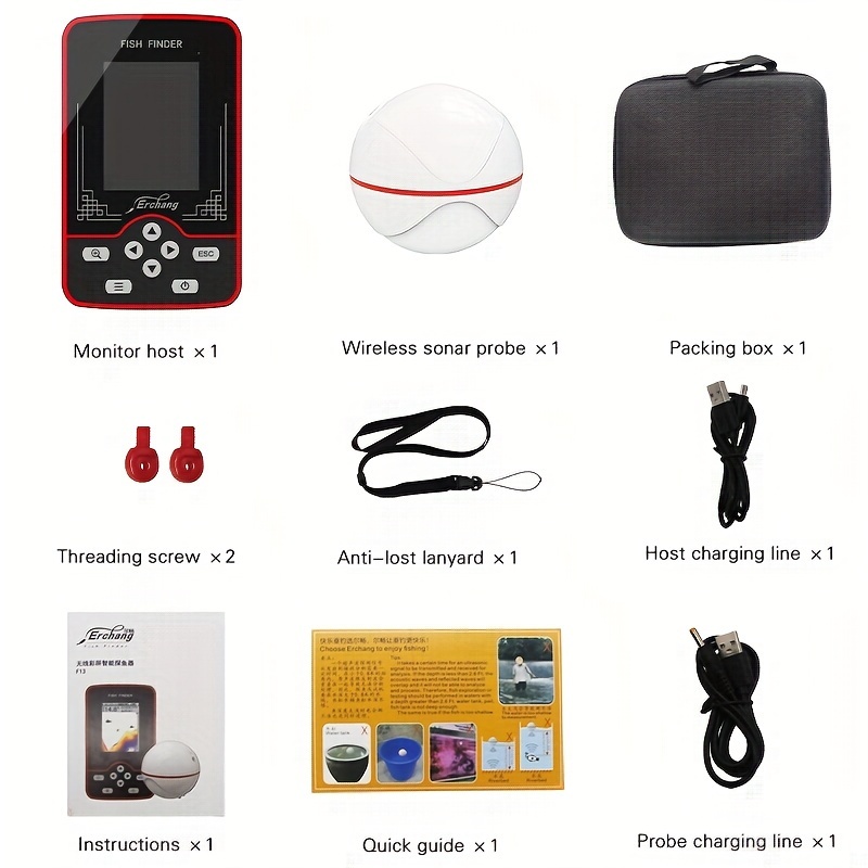 Erchang F12 Portable Wireless Depth Finder 90m Depth Digital