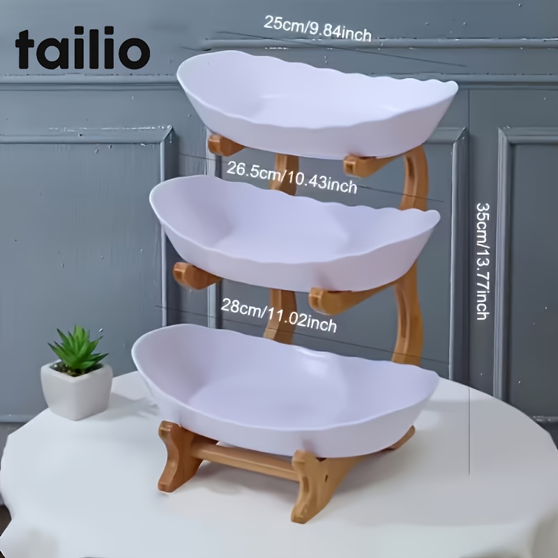 Image of 2/3-tier Fruit Display Stand, Plastic Fruit Bowl, Suitable For Use As A Fruit Bowl, Cupcake Stand, Candy Bowl, Holiday Serving Tray, Halloween Candy Stand, Wedding Snack Display Stand