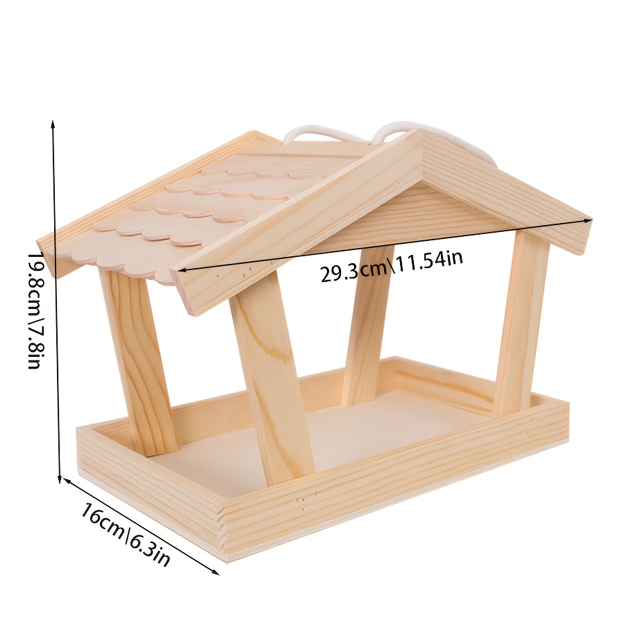 1pc, Solid Wood Birdhouse, With Rope For Hanging, Well-ventilated, Suitable For Space Decoration And The Breeding And Resting Of Small Birds. Creatively Hand-painted As A Birdhouse