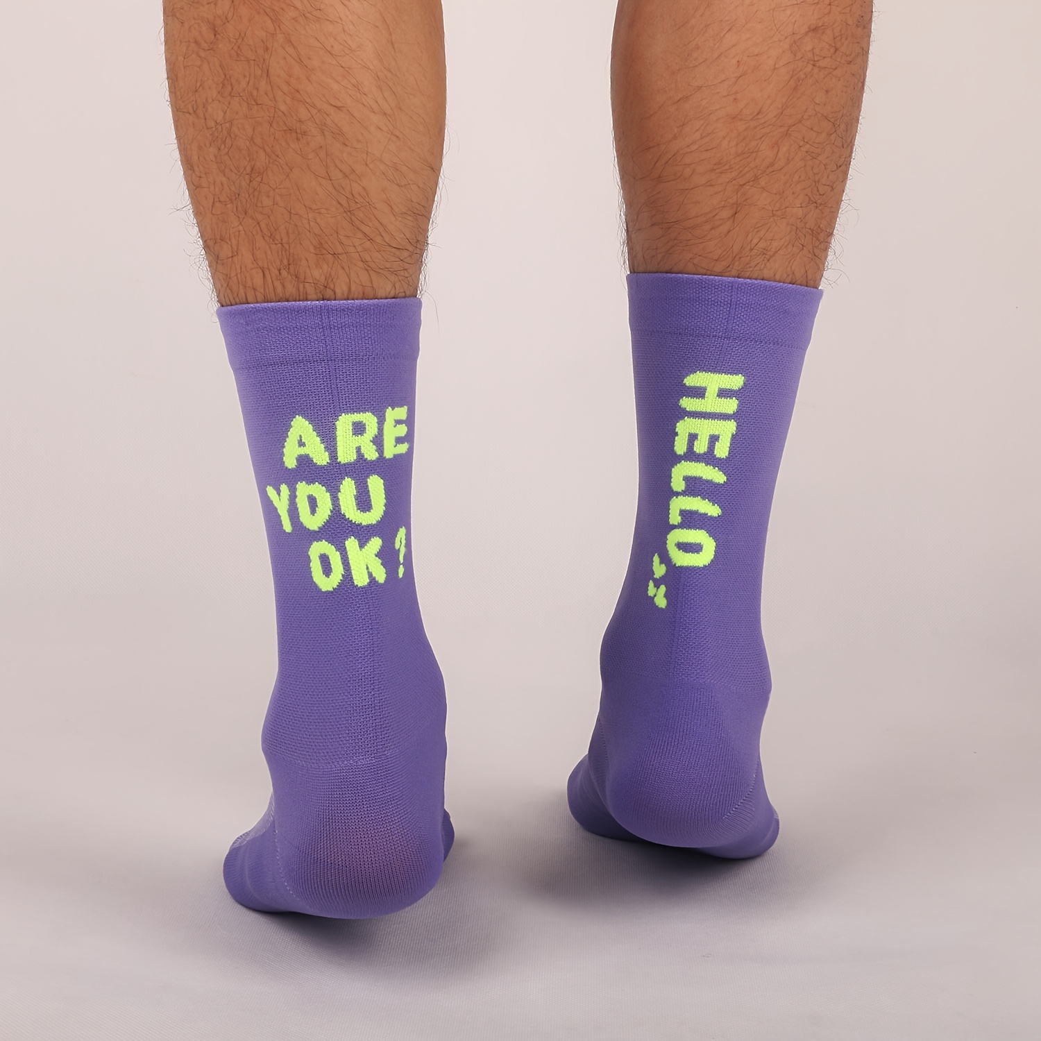 TEMU Men's High Socks In , Breathable Cycling Socks - Quick-drying, Sweat-absorbing, High-elasticity Mid-tube Sports Socks, Unisex, Sweat-resistant