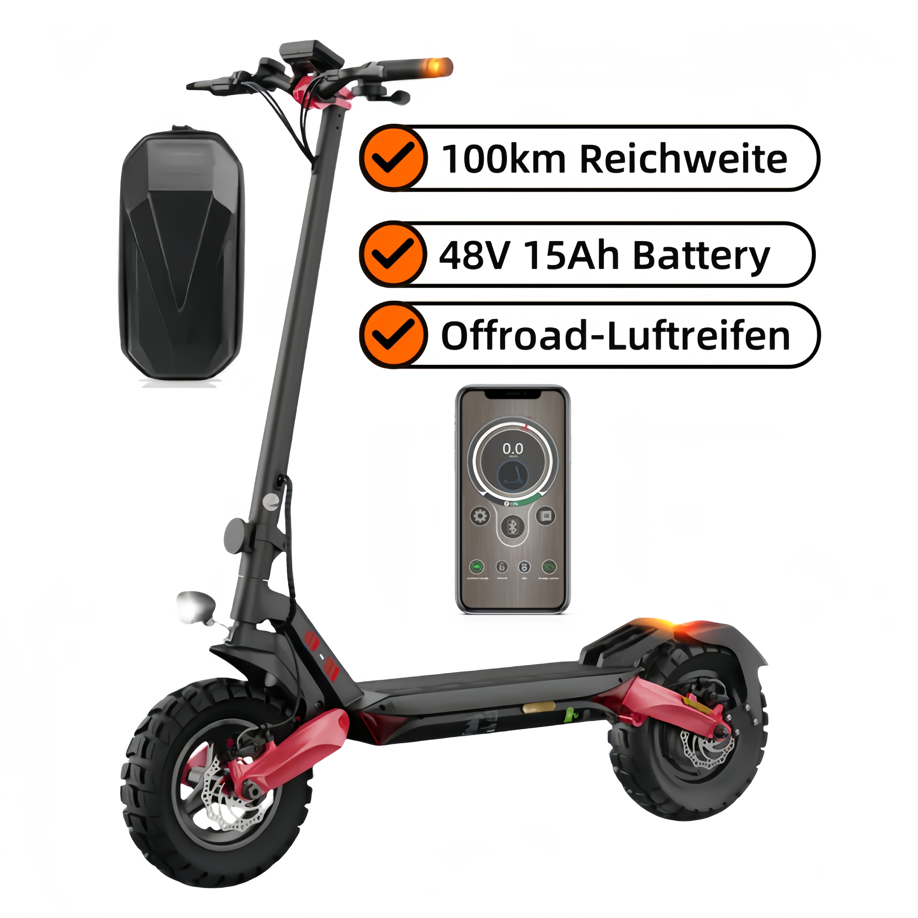 E-scooter With Road Approval, Load Capacity Up To 200kg, 100 Km Range, 20 Km/h, Inflatable Off-road Tire, 500-w Motor, Dual Electric Scooter For Adults, Scooter, Foldable E-scooter