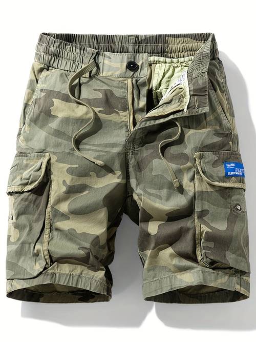 herre outdoor sports street camouflage bukser med flere lommer, trendy amerikansk stil, holdbare cargo shorts med 26901