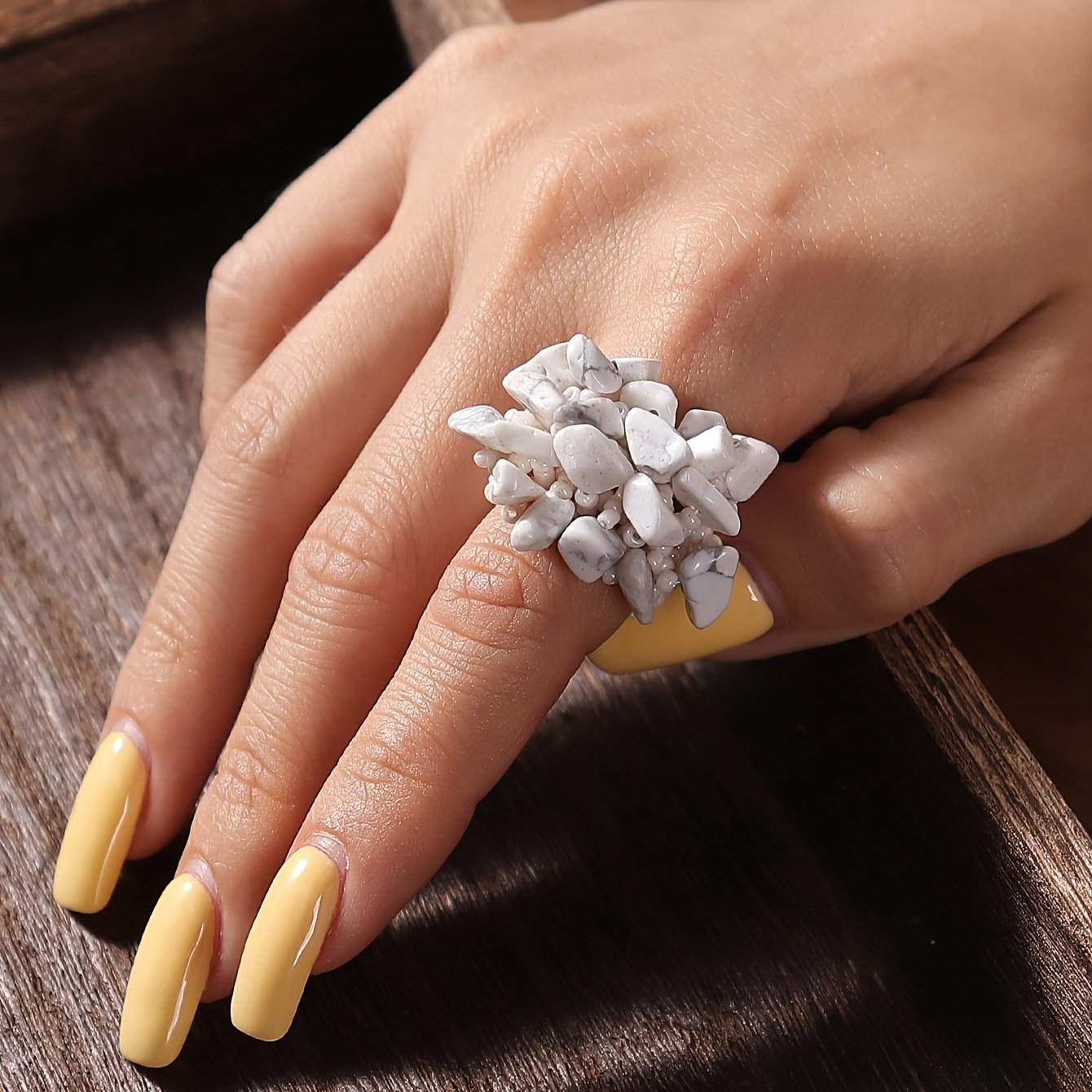 Bohemian Vacation Style Rice Beads Beaded Band Ring