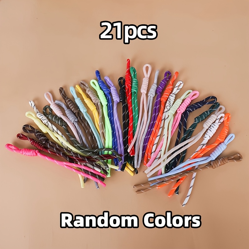 TEMU Random Colored 21pcs Nylon Rope Hand Weaving Kit | Coil Keychain & Backpack Charm Knotting Material | Handmade Accessory Making Supplies | Best