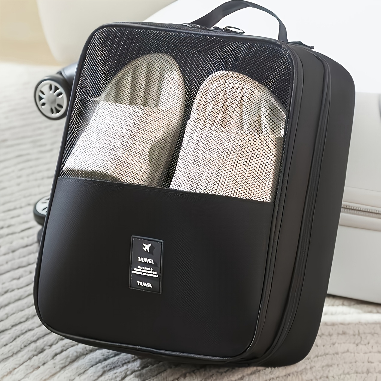 TEMU Bolsa de Almacenamiento para Zapatos de Viaje - Organizador Colgante, Gran Capacidad, Multifuncional, Lavable a Máquina. Bolsa de Equipaje que