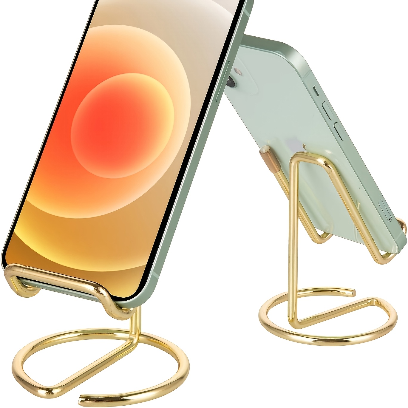 TEMU Cell Phone Stand For Desk Cute Metal Silvery Cell Phone Stand Holder Desk Accessories Compatible With All Mobile Phones Iphone Ipad