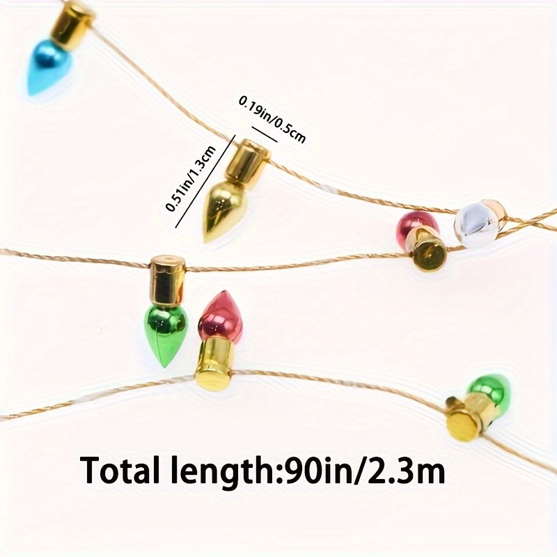 Image of Vintage-style 90" Christmas Bead Garland - Plastic Bulb String For Diy Holiday Decor, Perfect For Halloween, Thanksgiving & Christmas Crafts (non-illuminated)