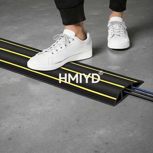 cable cover floor mat 10ft long heavy duty cable protector cable cover for ground wires indoor outdoor extension cable cover rubber product 3 channel cable management cable hider floor