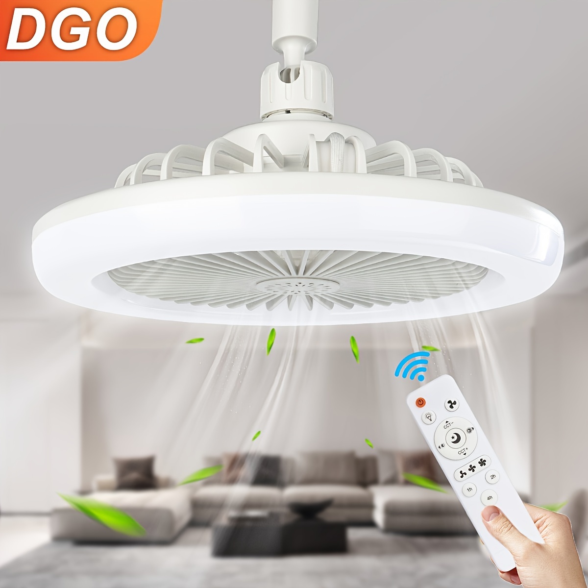 

1pc Modern Led Ceiling Fan With Lights, 3- Dimmable Flush Mount Fan With Remote Control, , Hardwired 85v-265v For Bedroom And Office Use