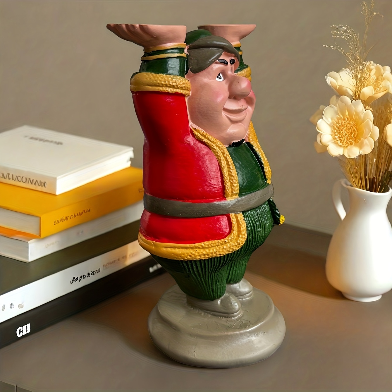 1pc islamic muslim resin miniature house shaped decorative tray with arabic dutch style traditional green golden miniature house suitable for eid al fitr ramadan christmas easter decorations cultural gift statue islamic decor non food Product details 4