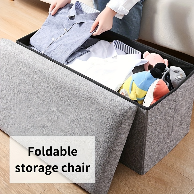 1pc foldable linen storage organizer with wheels bohemian style multifunctional furniture for home office mixed colors compact under 27 height portable storage chair ottoman footrest spacesaving solution stylish decor sturdy construction office workers Product details 3