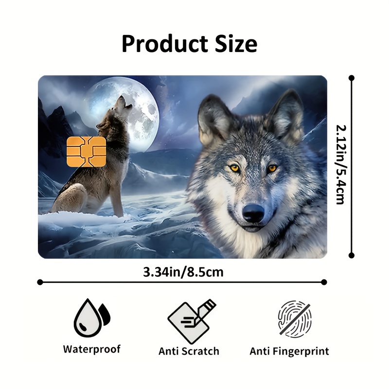 TEMU Snow Wolf Bank Card, Credit Card, Debit Card, Transportation Card, Card, Skin Stickers