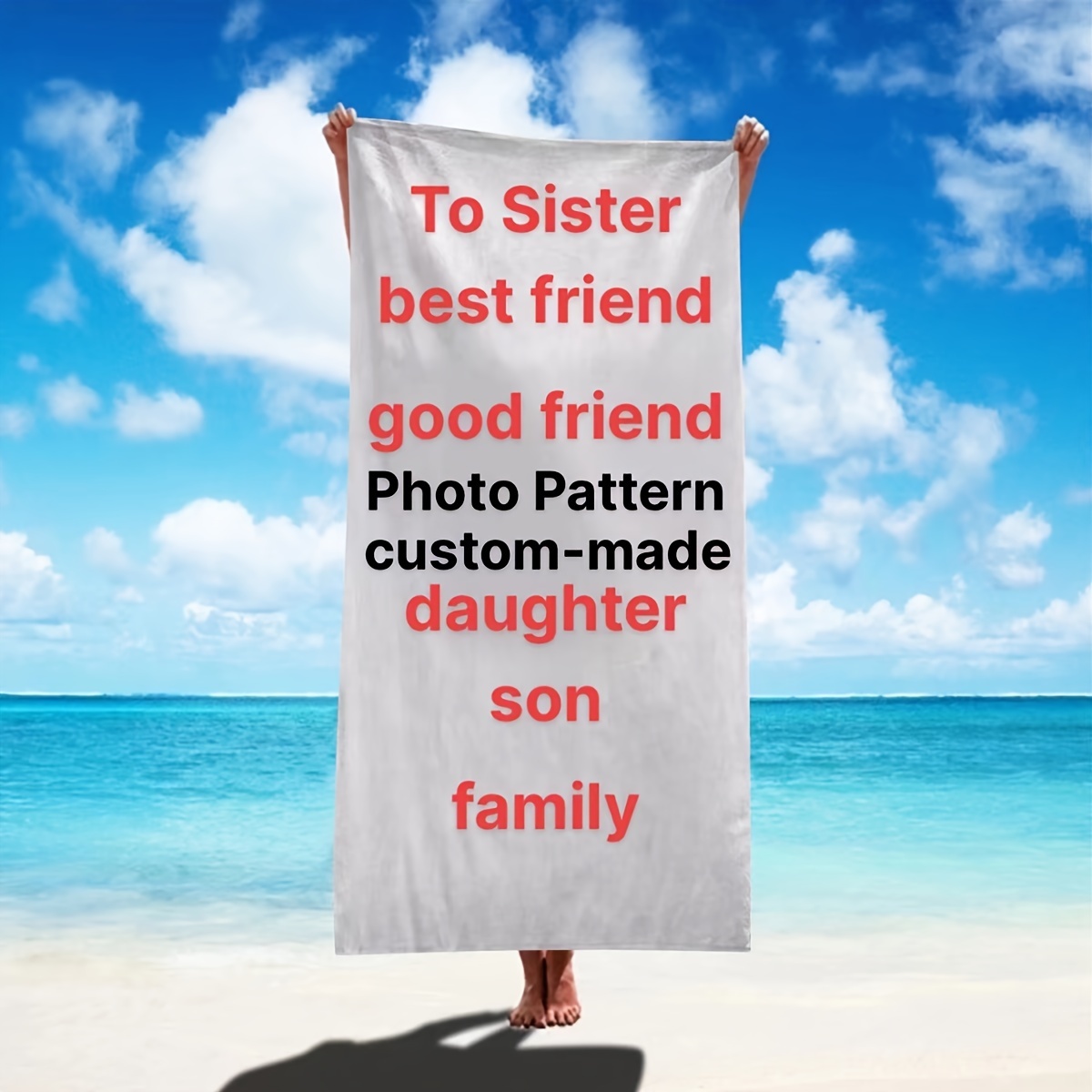 

1pc Customized Print Soft Comfortable Lightweight Sand-proof Beach Towel - Sweat Absorbent & Quick Drying - Perfect For Outdoor Beach Travel Swimming Gym Yoga