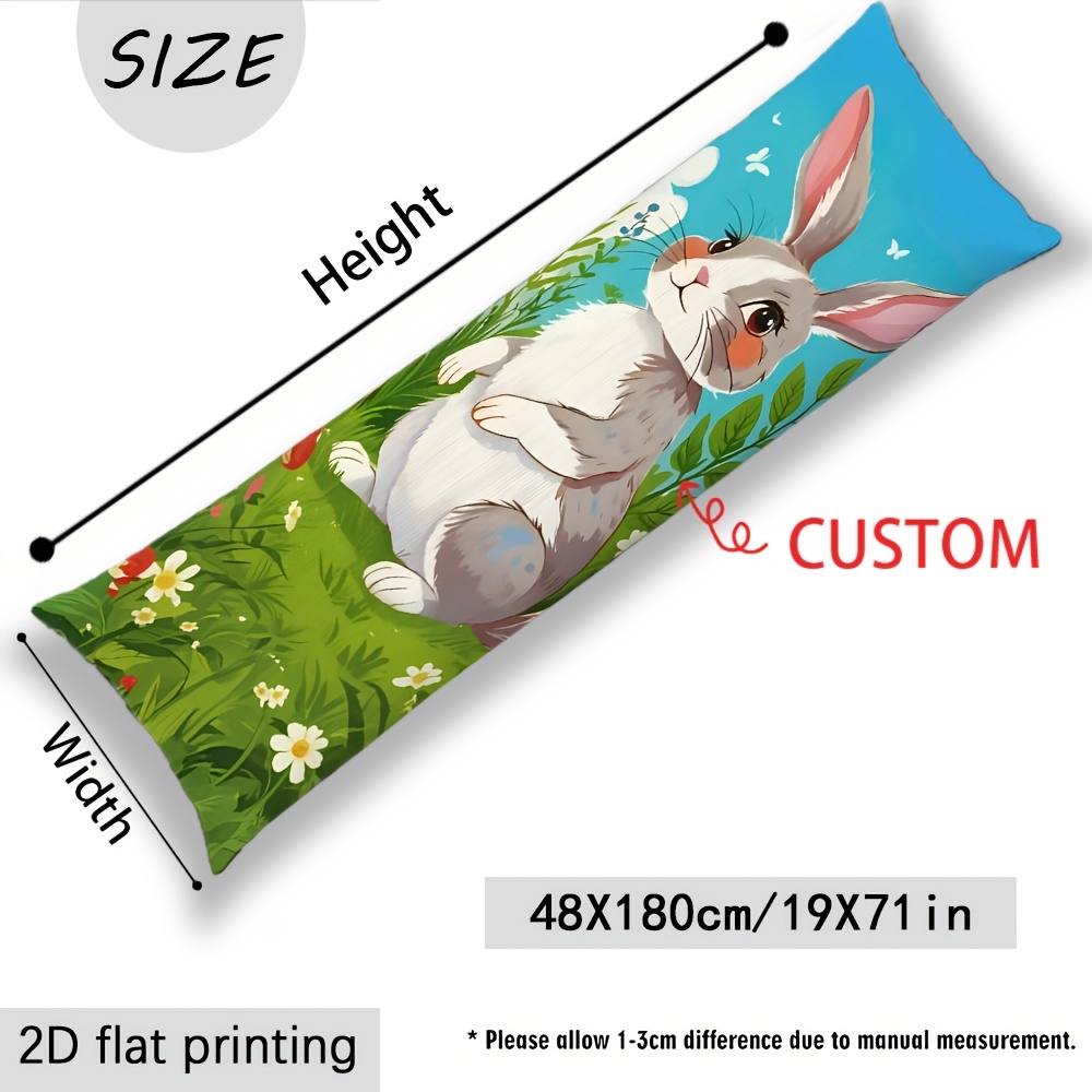 TEMU 1 Housse de Coussin de Corps Personnalisable avec Photo, Impression -, Extra Longue, Soutien Confortable pour le Sommeil - Convient aux Dormeurs