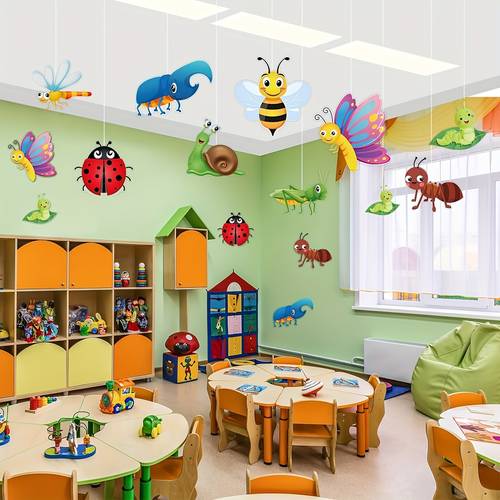 item picture 18pcs back to school decorations bugs bulletin board cutouts insect bug mini accents card theme summer classroom decoration bee for early childhood teacher party supplies
