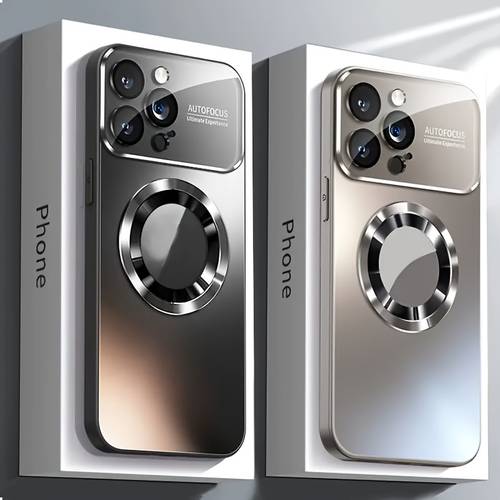 poza articolului husă telefon - husă nouă mată cu încărcare wireless magnetică din de desert, potrivită pentru iphone 16, 15, 14, 13, 12 și 11 pro max seria 16 pro, cu protecție lentilă din sticlă și design moale antișoc cu margini