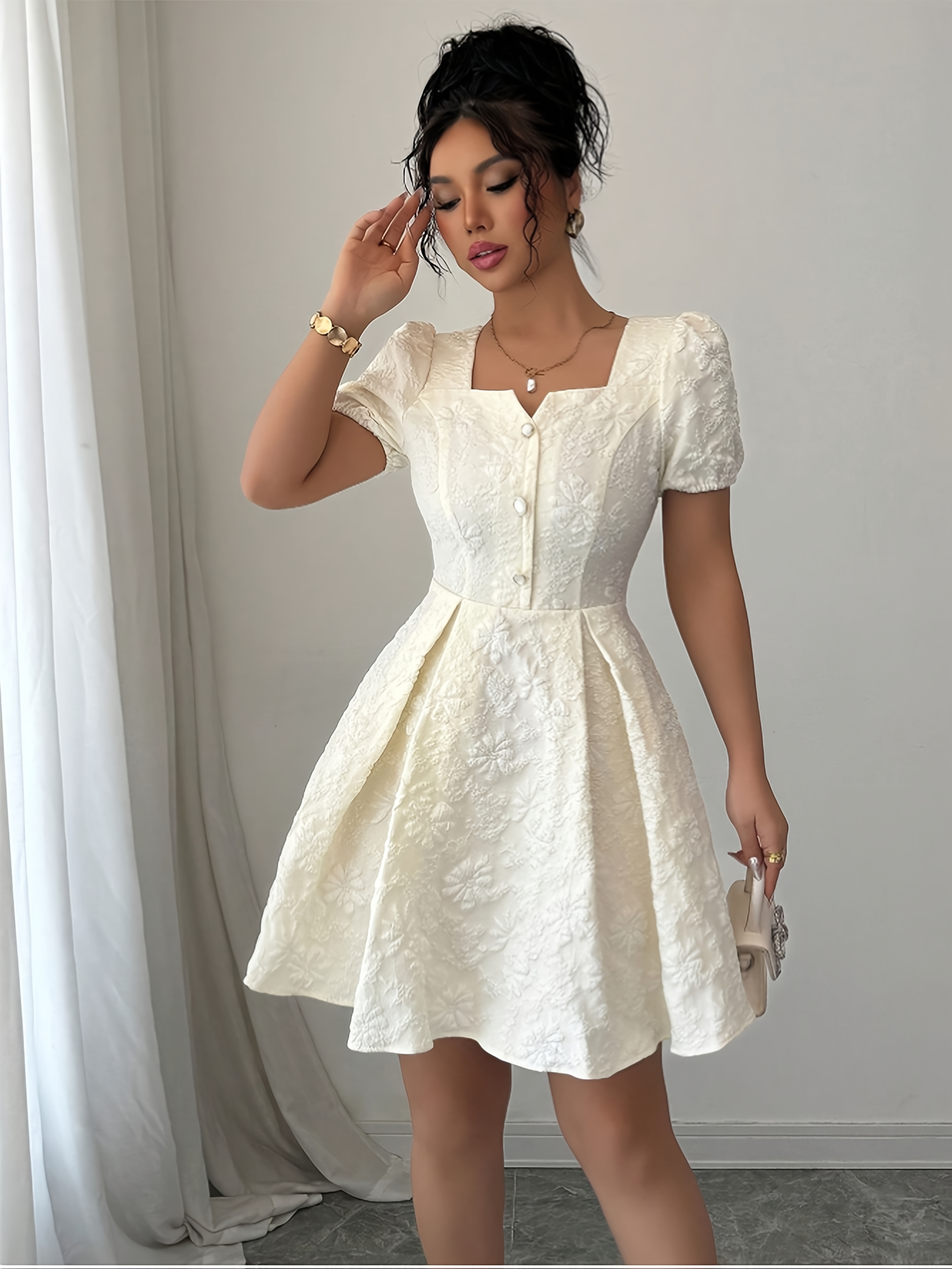 graduation dress temu Women'* Asymmetrical Shoulder Tie Pleated Elegant Slit Hem Graduation Dress
