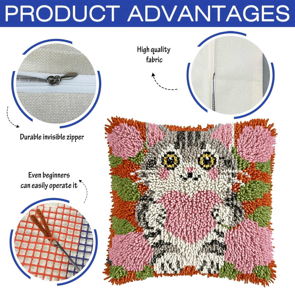 Adult Hook Lock Kit with Loving Little Kitten Pattern