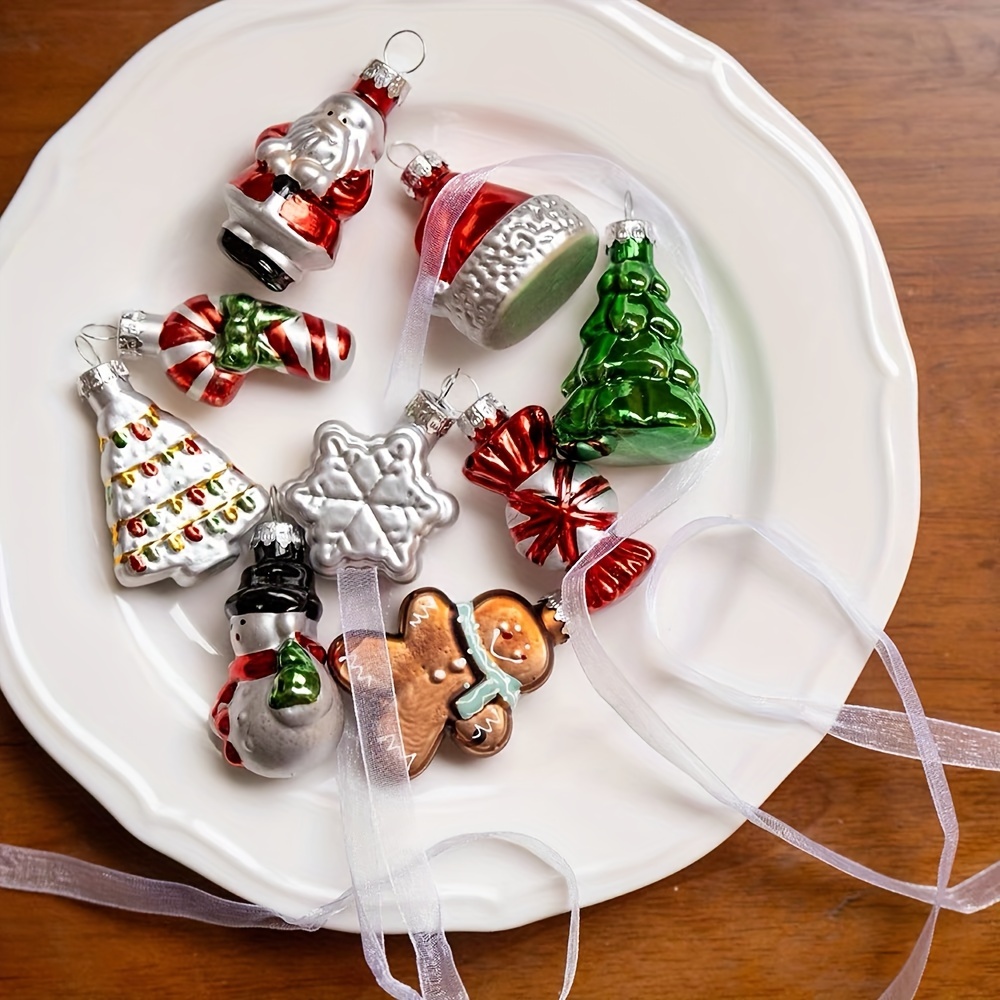 Christmas Decorations Glass Irregular Ball Ornaments Creative Snowman Santa Statue Christmas Tree Decoration Ornaments