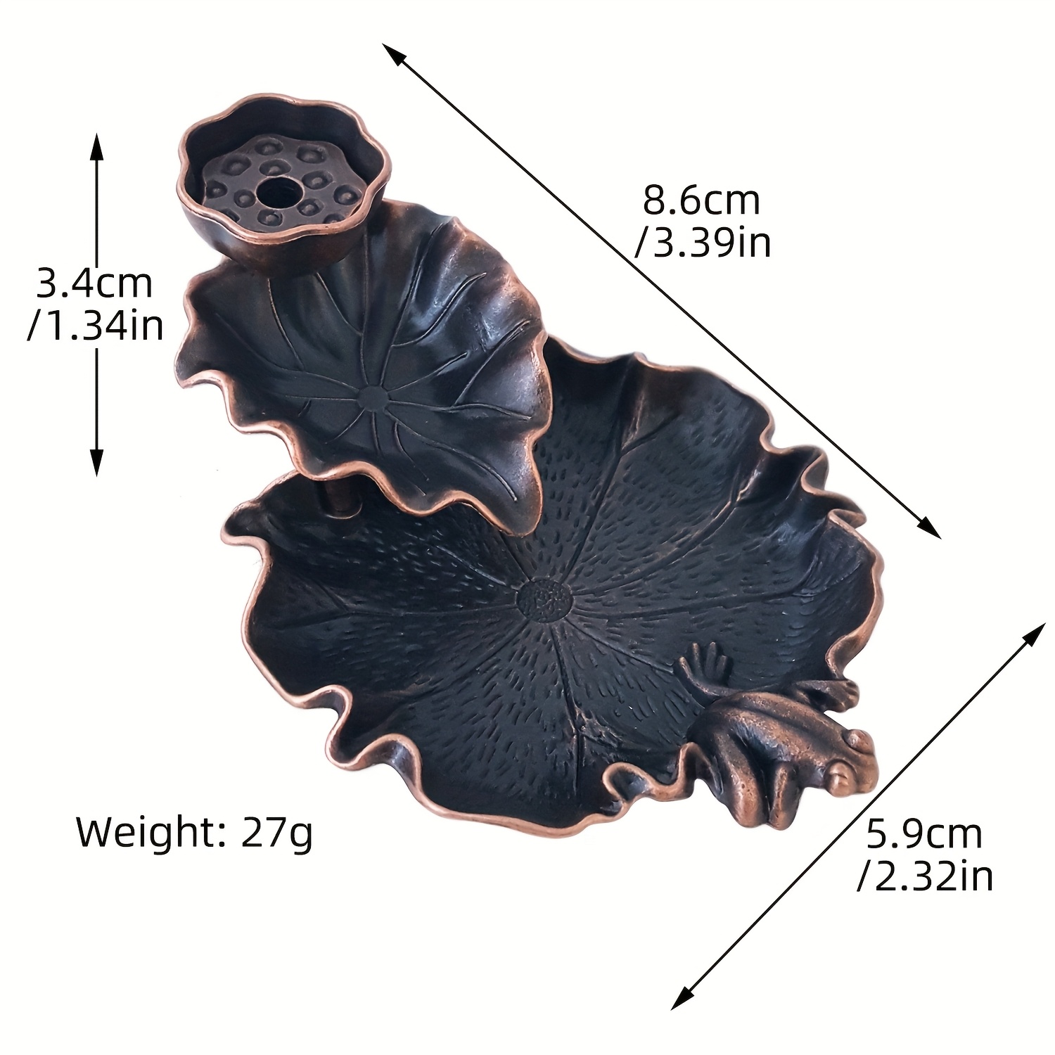 1pc Frog For Lotus Leaf Backflow Incense Holder, Home Decor And Gift With Elegant Design For Waterfall Cone Holder Spa Yoga Meditation
