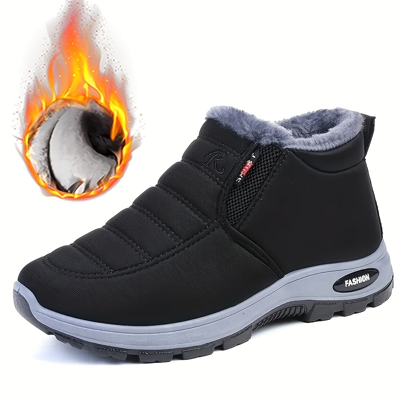 TEMU Cozy & Stylish Women's Winter Boots - Plush Lined, Waterproof, Slip-on Ankle Snow Shoes With Soft Sole For Comfort