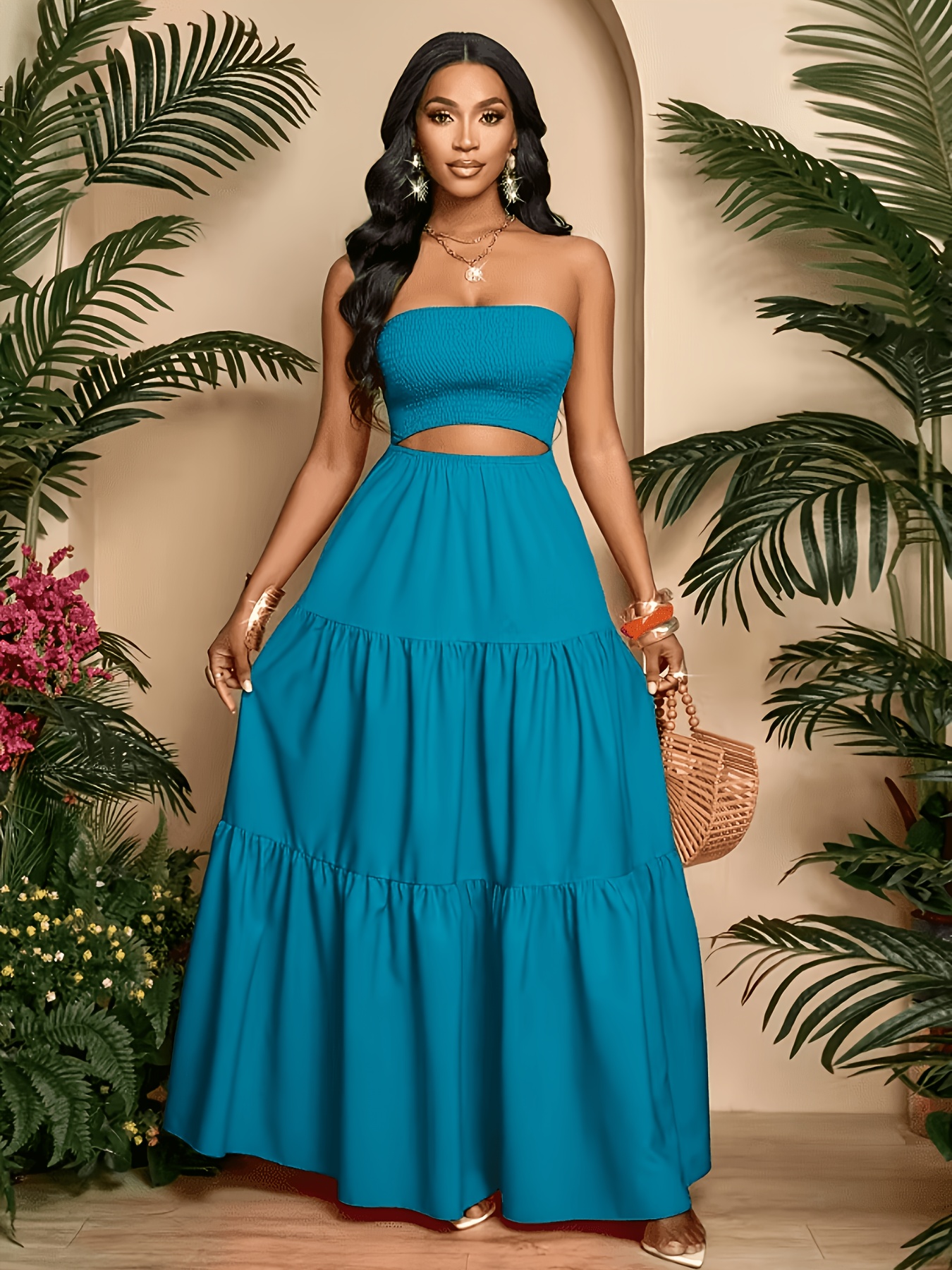 light blue v neck dress Vintage Light Blue V-neck Satin Spaghetti Strap Long Evening Dress Par   DSProm
