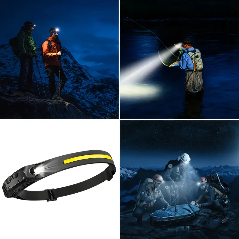 3pcs led headlights multi mode induction headlights outdoor sports sensor headlights suitable for running camping hiking etc details 3