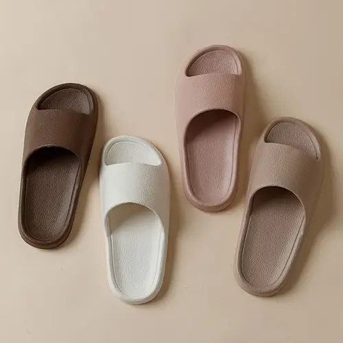 2pcs womens fashion slides comfortable non slip eva open toe slippers for indoor outdoor use solid color