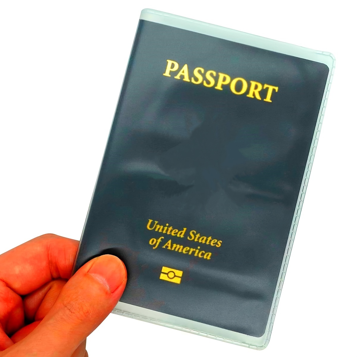 1pc Vacation Style Transparent PVC Passport Holder - Water-Resistant, Stain & Fade Resistant, Open Closure Passport Cover with PVC Lining - Travel Document Organizer