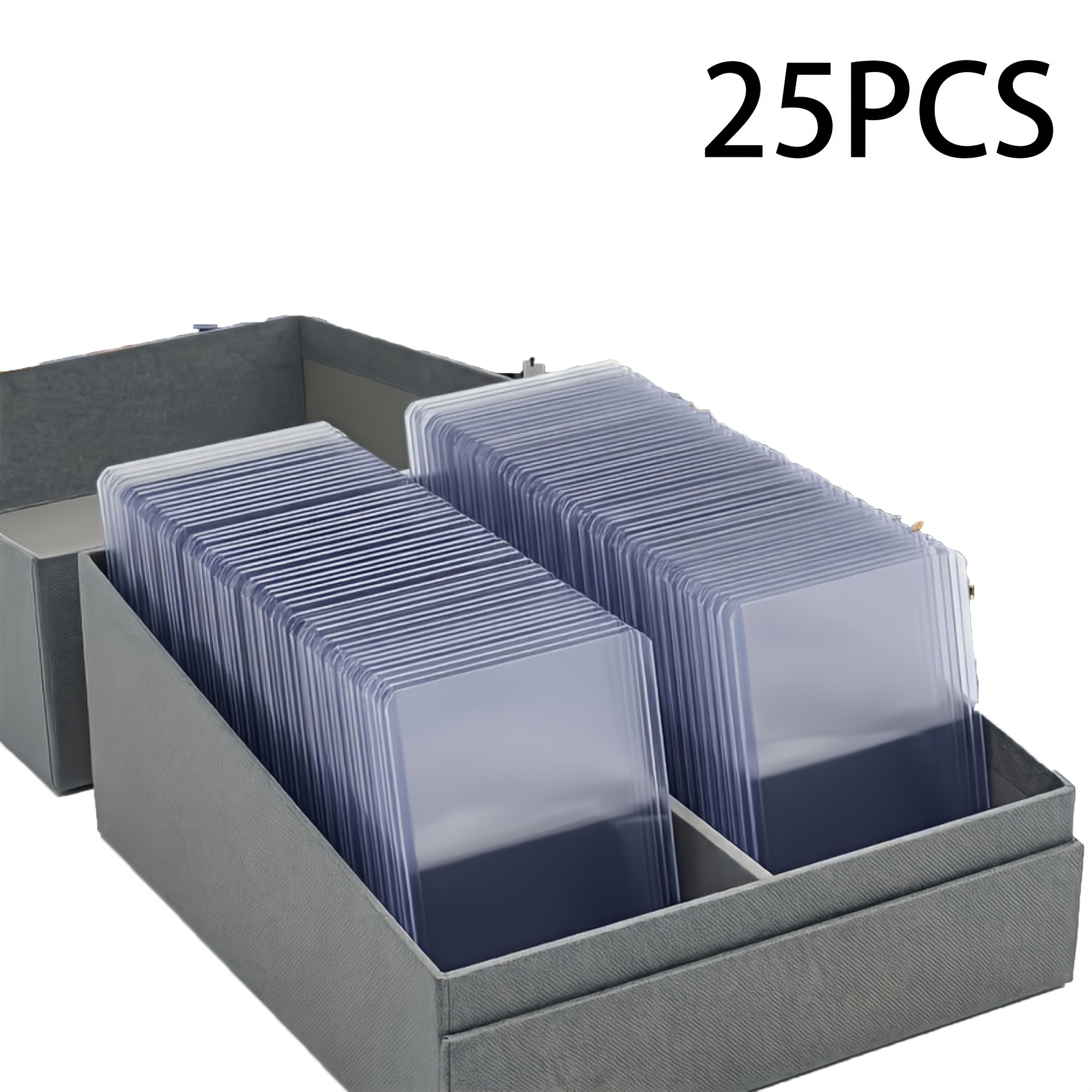TEMU 25pcs Bulk Heavy-duty Clear Acrylic Card Sleeves Suitable For Trading Cards, Rigid Protectors With Holder For Sports Cards, Compatible For