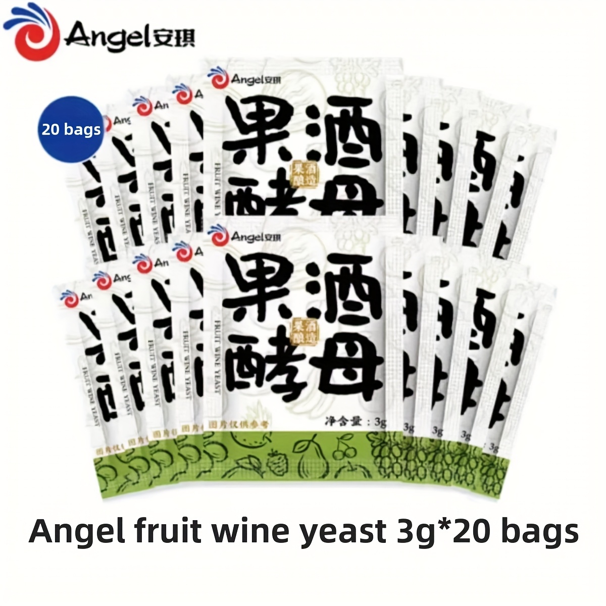 изображение предмета специальная дрожжевая   для приготовления ангельского   и фруктового  , доступна в небольшом пакете по 60 г (20 пакетиков по 3 г каждый) для ферментации белого  , красного   и апельсинового фруктового  