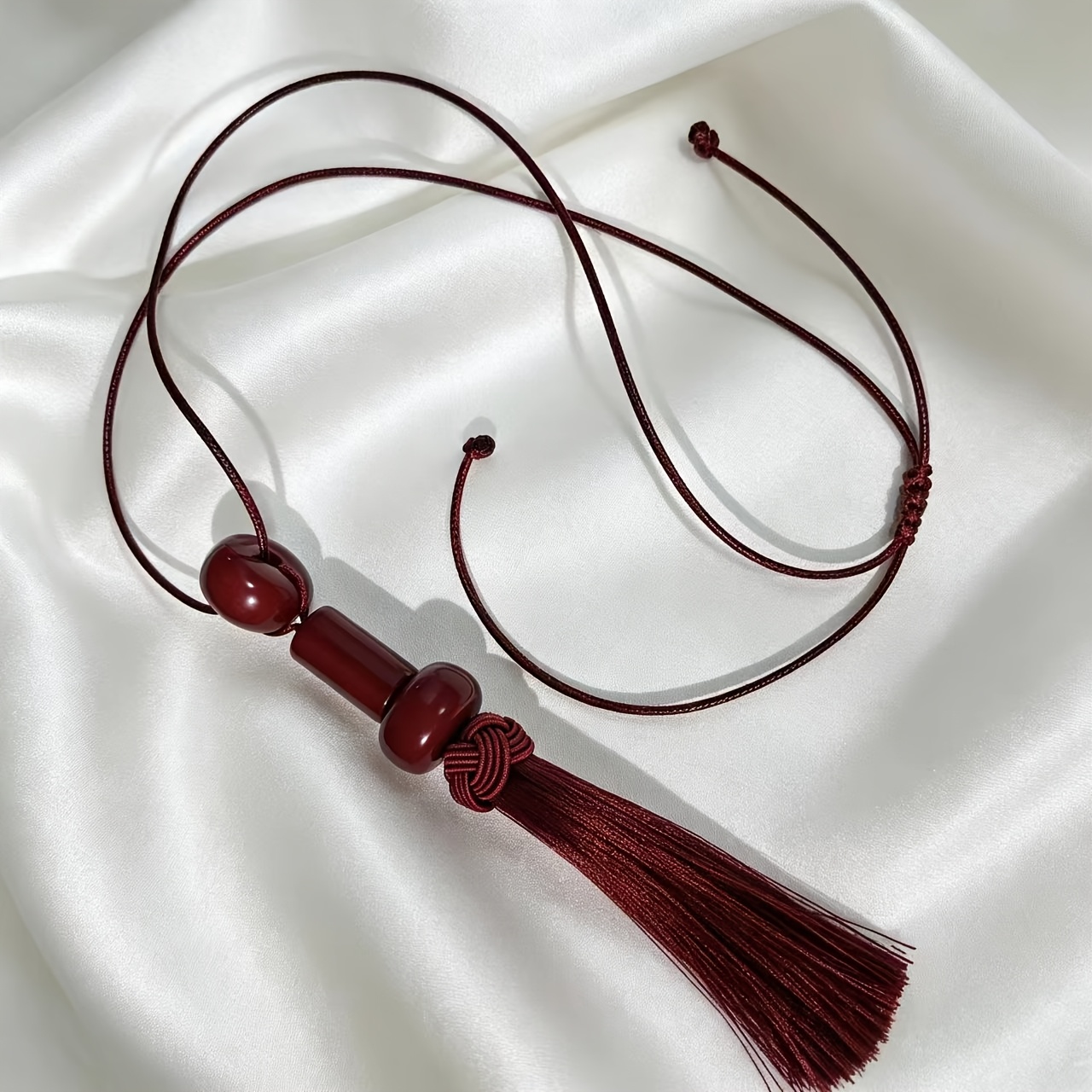 TEMU Ciondolo per collana con cordino intrecciato in acrilico con nappe, stile e americano, cross-border