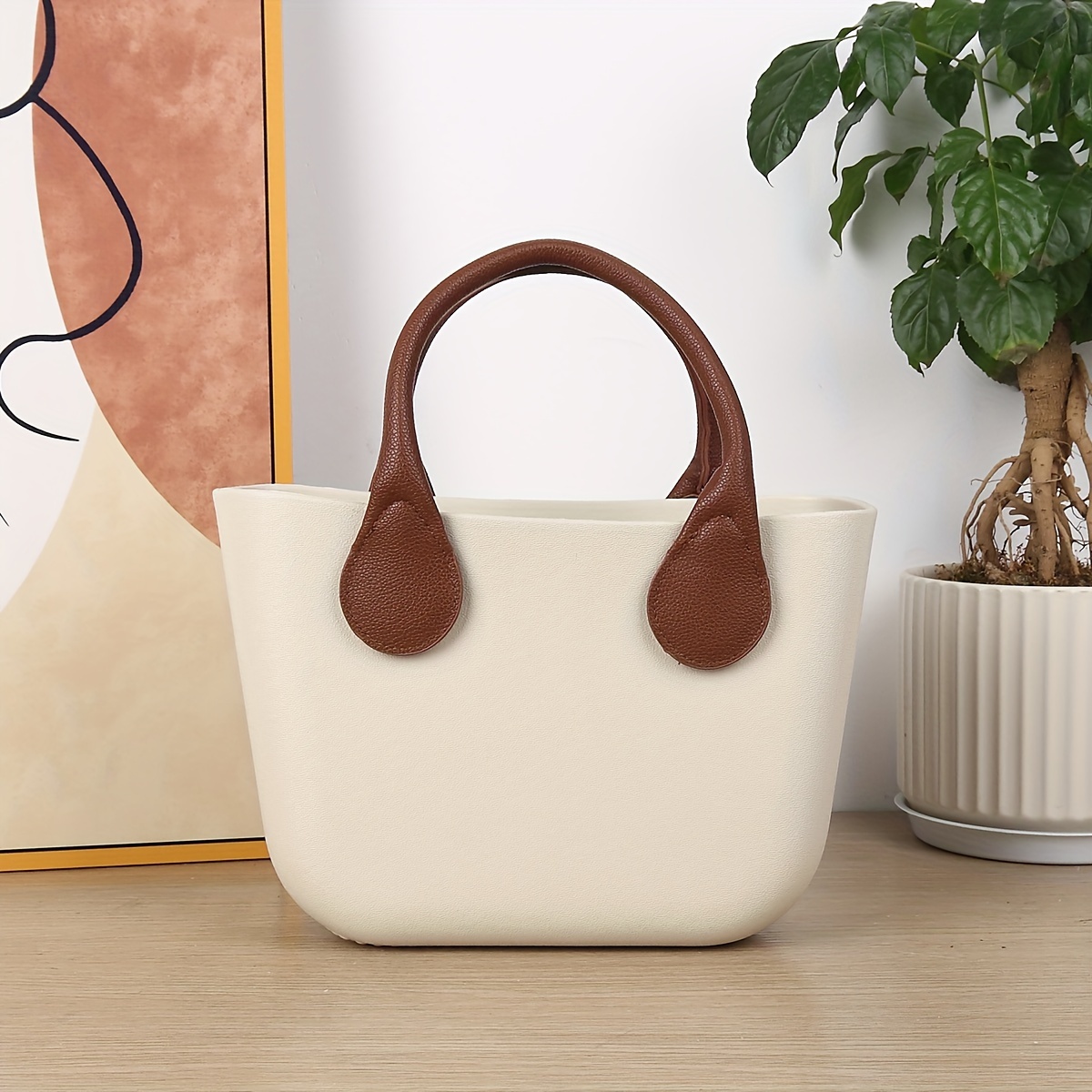 

Eva Light Luxury High Appearance Tote Bag, Solid Color Outdoor Beach Bag, Popular Portable Handbag