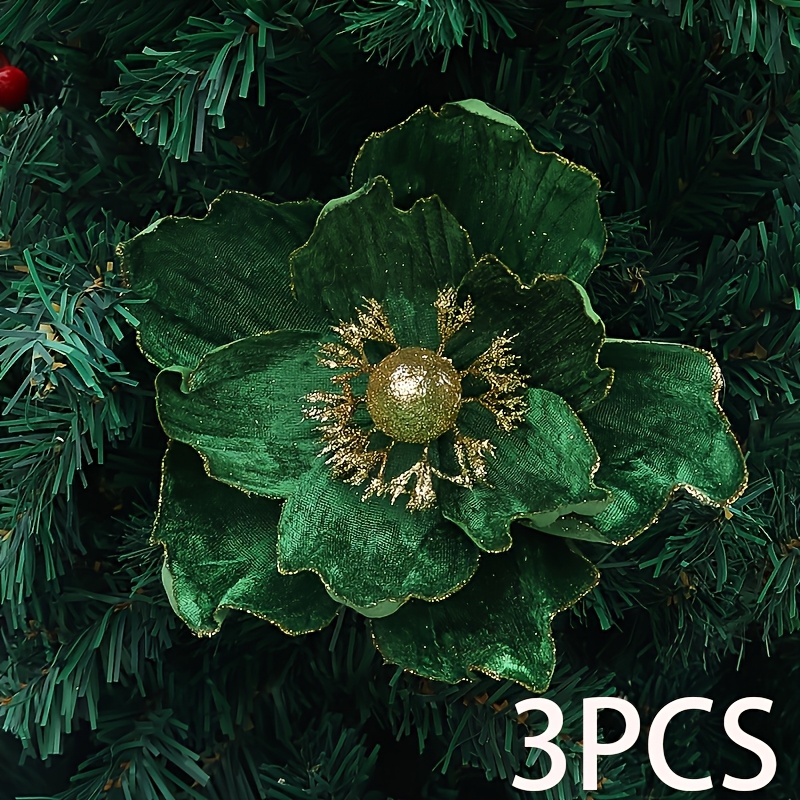 TEMU 3pcs Christmas Artificial Flower Tree Decoration, Simulated Christmas Tree Wreath, Vase Fake Flower Decor