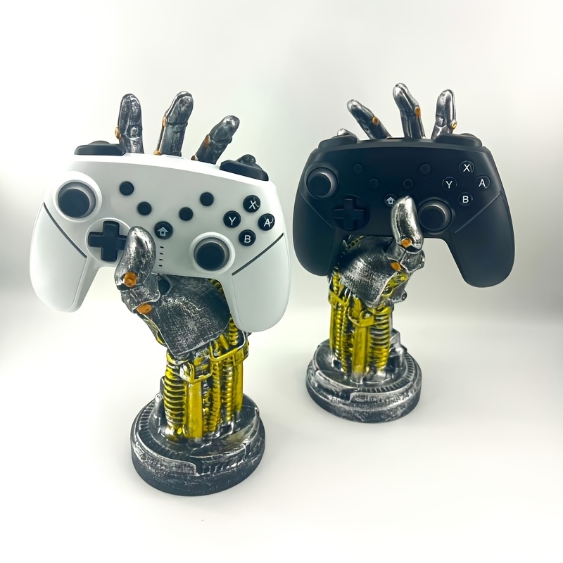 1pc unique   cyberpunk mechanical arm statue futuristic   design game controller stand headphone stand desktop ornament perfect   enthusiasts and men suitable for valentines day fathers day christmas