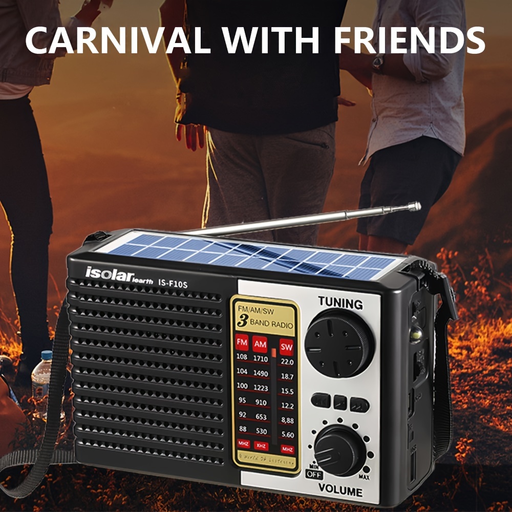 

Solar Portable Fm/am Sw Radio, Digital Wireless Speaker, Mp3 Player, Rechargeable